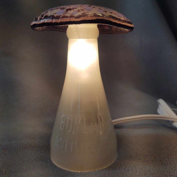 NEW Hand Crafted Handmade Upcycled Glass Bottle Mushroom Light - Picture 15 of 16